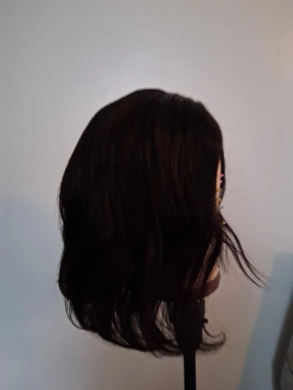 Dark Brown Women's Lace Front Wig - Natural Black Finish